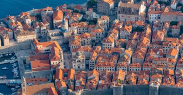 Aerial view of Dubrovnik Old Town walls, one of the best historical cities to visit on a Mediterranean cruise