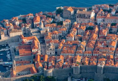 Aerial view of Dubrovnik Old Town walls, one of the best historical cities to visit on a Mediterranean cruise