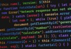 Colorful JavaScript code displayed on a screen, as written in an online JavaScript editor