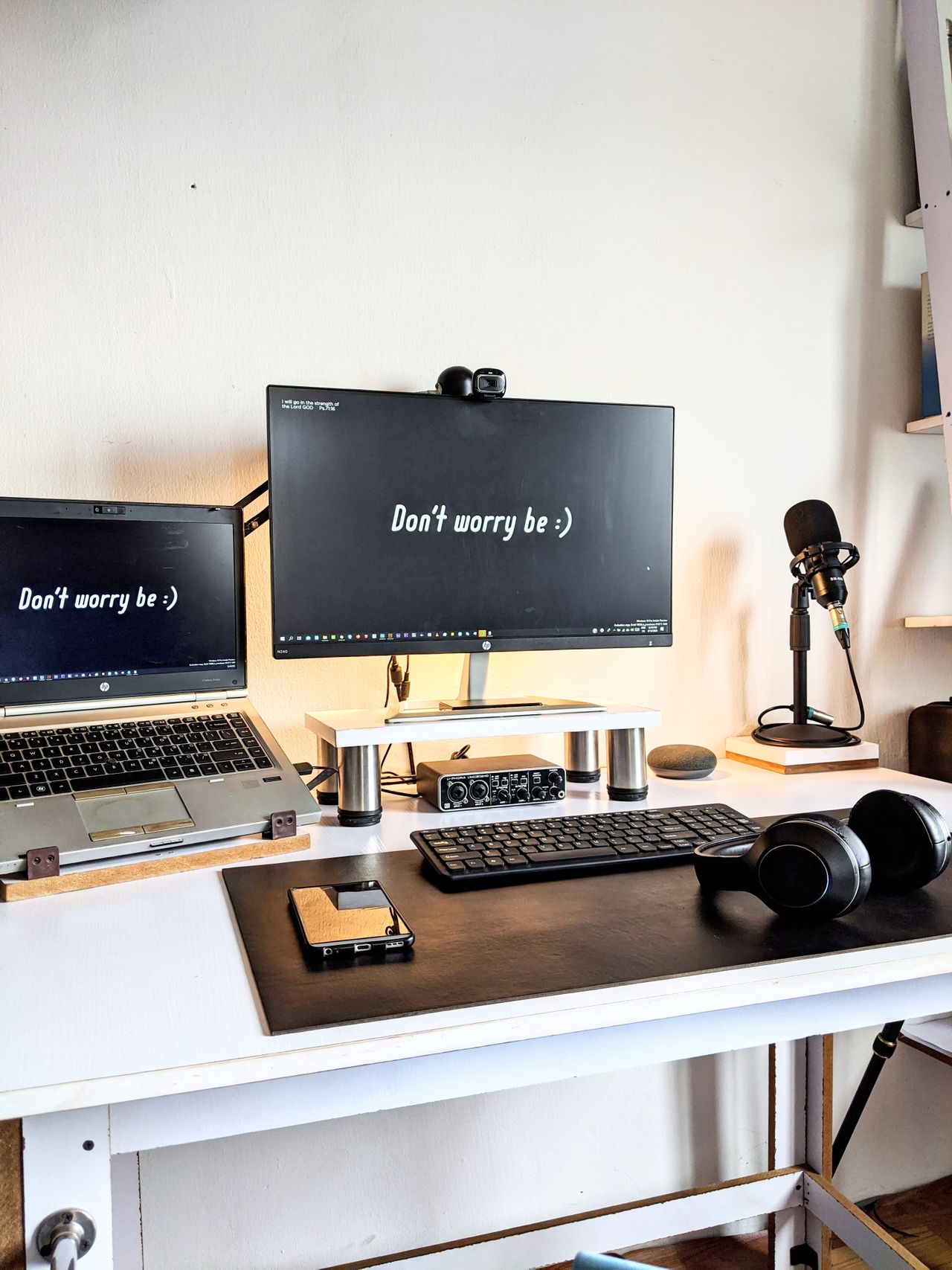Simple home office setup with a laptop, enough to start most online jobs from home as a student