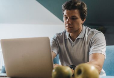 Freelancer using his laptop, one proven way to make real money online